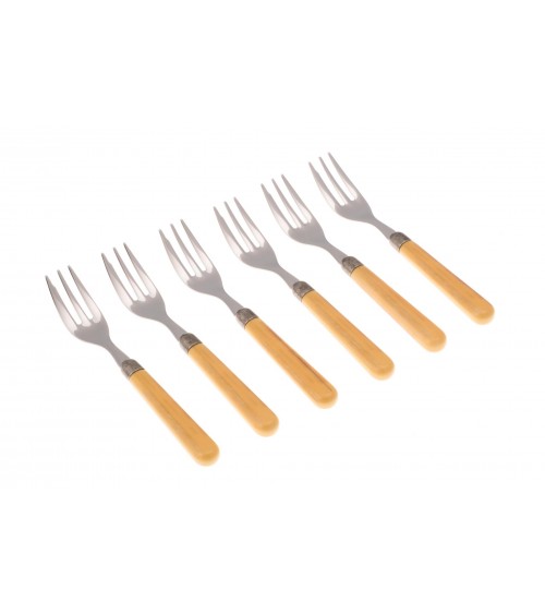 Ginger Dessert Fork - Rivadossi Sandro Colored Cutlery - ochre