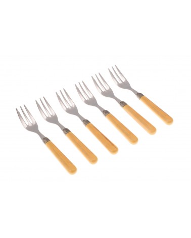 Ginger Dessert Fork - Rivadossi Sandro Colored Cutlery - ochre