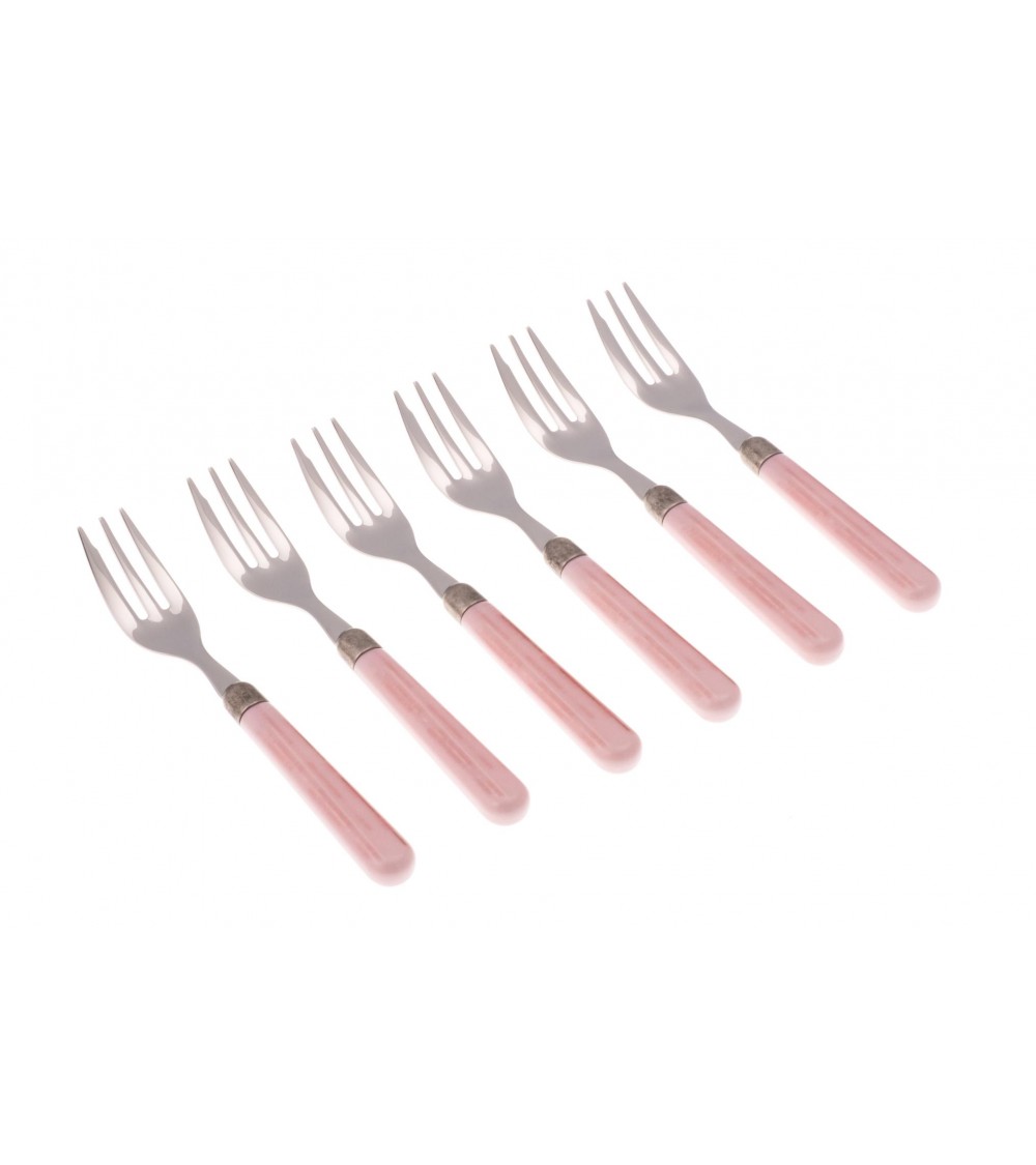 Ginger Dessert Fork - Rivadossi Sandro Colored Cutlery - Powder Pink