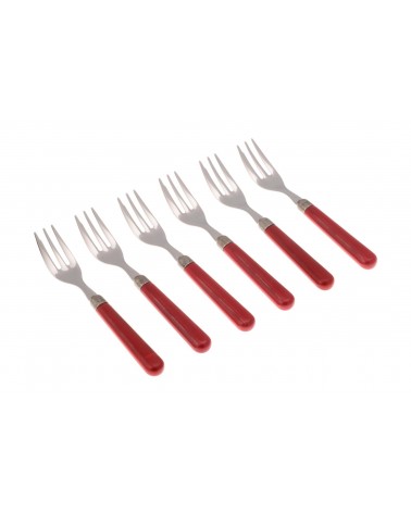 Ginger Dessert Fork - Rivadossi Sandro Colored Cutlery - red