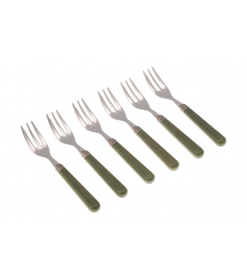 Ginger Dessert Fork - Rivadossi Sandro Colored Cutlery - Basil Green