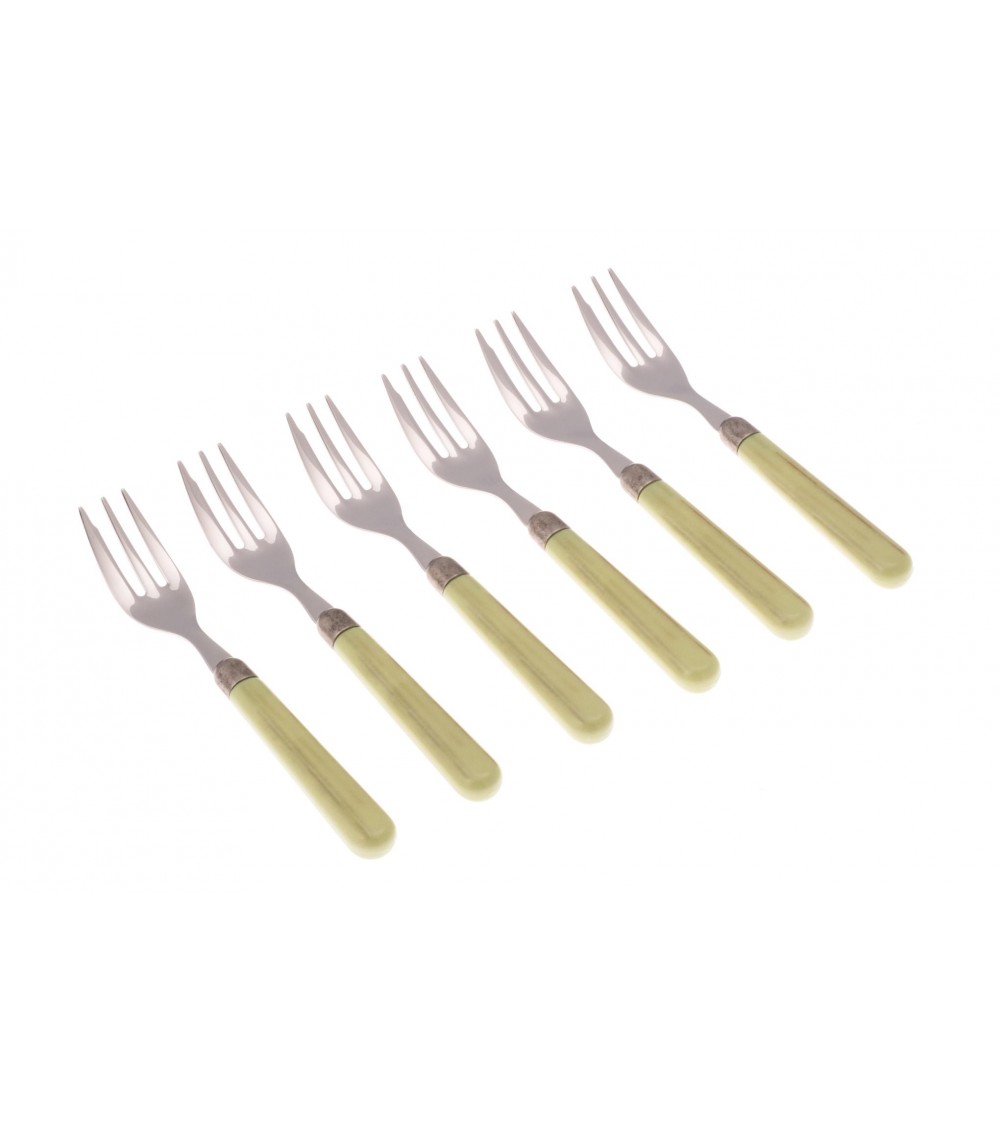Ginger Dessert Fork - Rivadossi Sandro Colored Cutlery - pistachio green