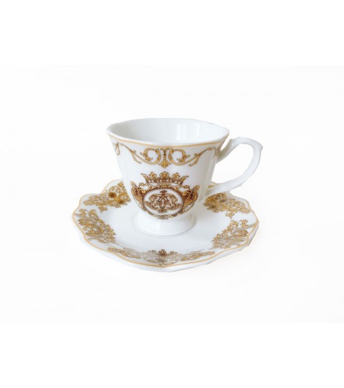 Service 6 tasses de café en porcelaine High Porcelaine - Blanche Royal -