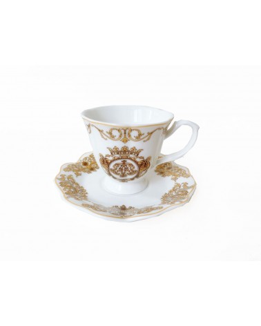 Service 6 tasses de café en porcelaine High Porcelaine - Blanche Royal -