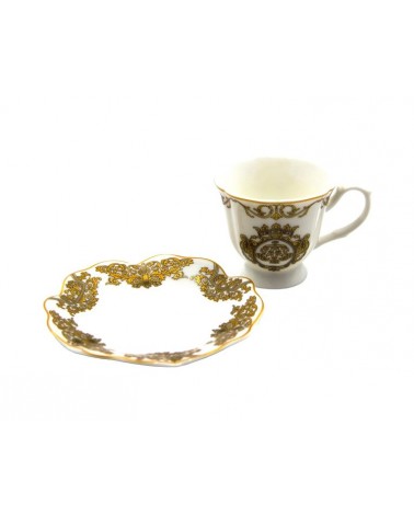 Service 6 tasses de café en porcelaine High Porcelaine - Blanche Royal -