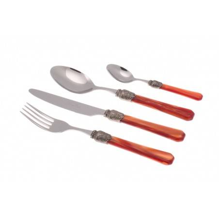 Pénélope - Ménagère 16 pièces en nacre pour 4 personnes - orange