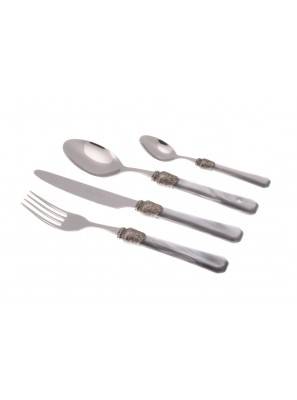 Pénélope - Ménagère 16 pièces en nacre pour 4 personnes - gris