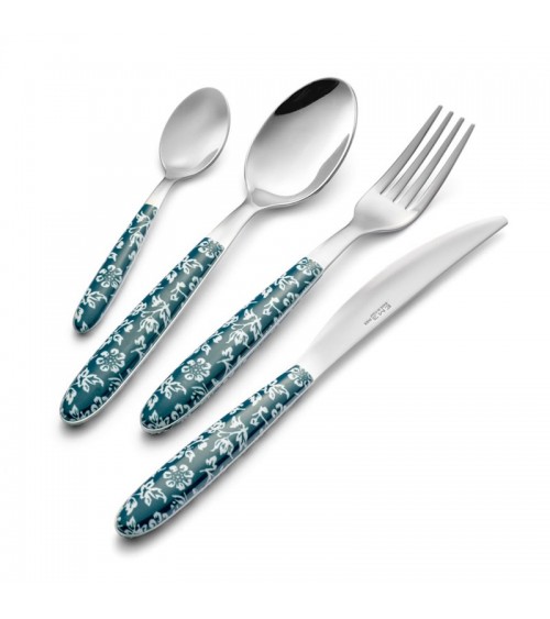 EMA CASTERNIES - Set of 48 pcs colored cutlery true flowers -
