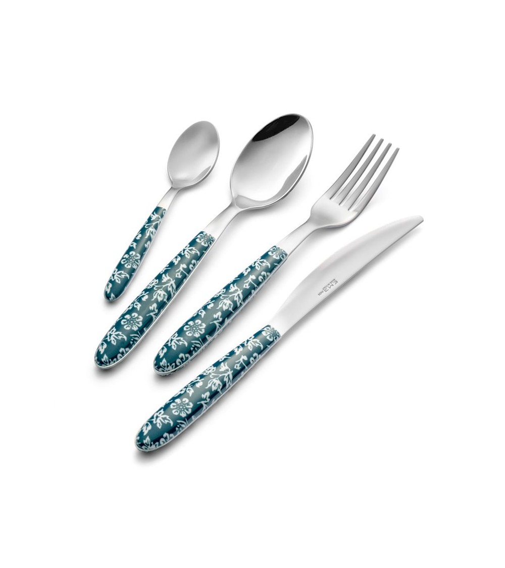 EMA CASTERNIES - Set of 48 pcs colored cutlery true flowers -