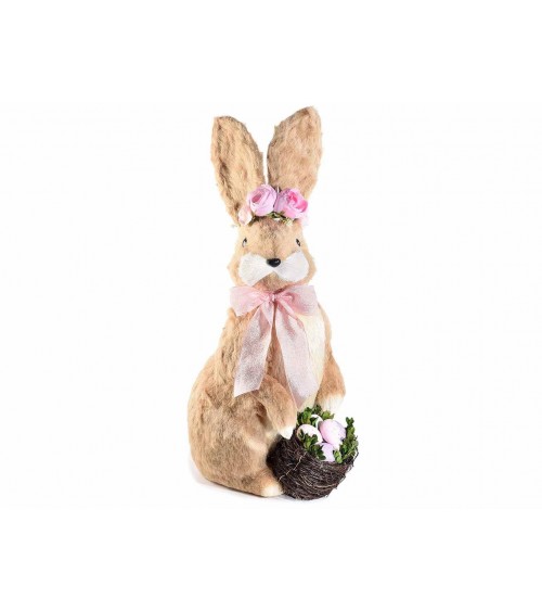 Osterdekorationen: Kaninchen mit Eierkorb -