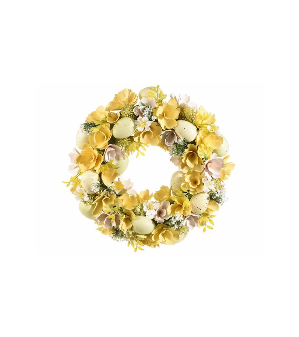 Fleurs en bois Ghirlanda et œufs de Pâques - printemps chez vous -