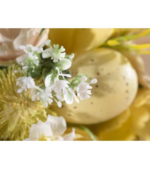 Fleurs en bois Ghirlanda et œufs de Pâques - printemps chez vous -