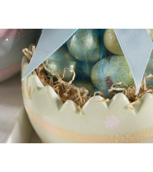3pz SETZ Eggbehälter in glänzender Keramik und Glitzer -