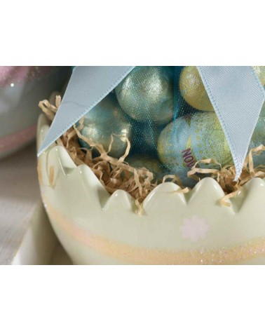 3pz setz egg containers in glossy ceramic and glitter -
