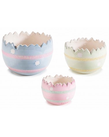 3pz setz egg containers in glossy ceramic and glitter -
