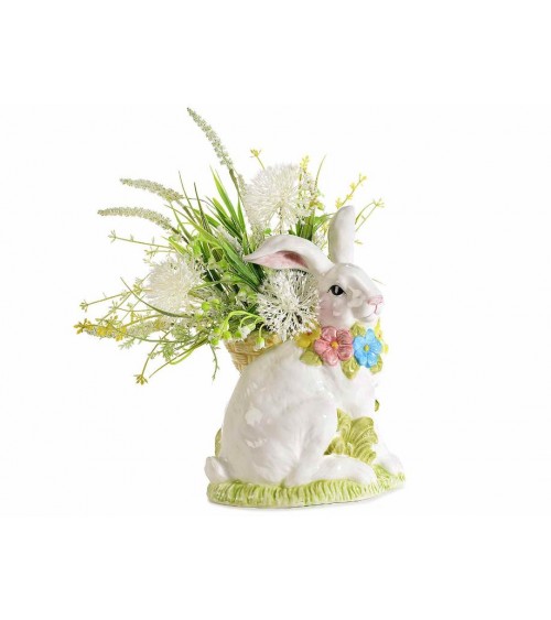 Colored ceramic holder bunny -