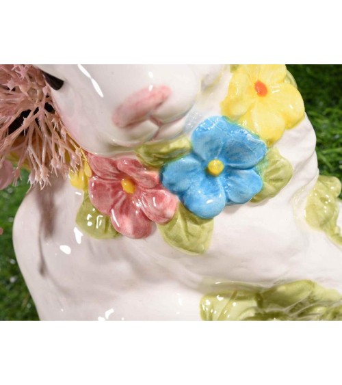 Colored ceramic holder bunny -
