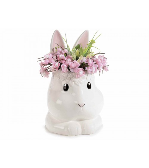 Hochglänzende kanamische Vase mit Reliefblumen -