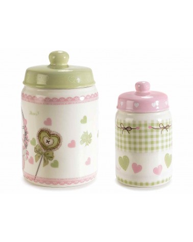 Set 2 pcs Ceramic kitchen jars Decoration Pasquale Pecorella -