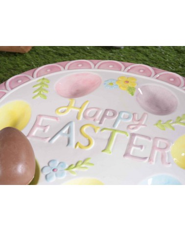 Piatto Portauova in Ceramica "Happy Easter" - 