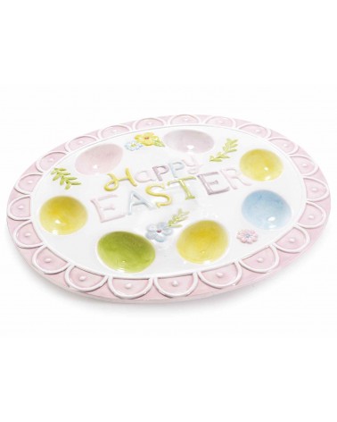 Piatto Portauova in Ceramica "Happy Easter" - 