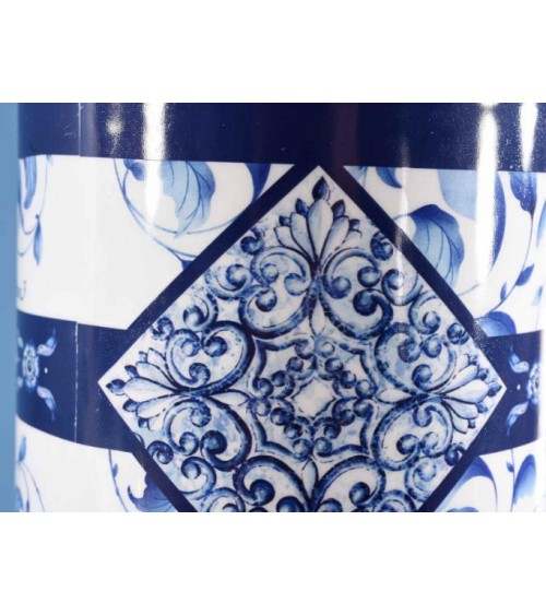 Blue majolica ceramic food jar -
