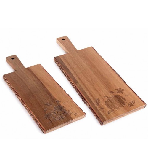 Ensemble de planche à découper "mère" en bois d'Acacia avec cortex - conception 14zero3 -
