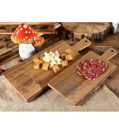 Ensemble de planche à découper "mère" en bois d'Acacia avec cortex - conception 14zero3 - Ensemble de planche à découper "mère" en bois d'Acacia avec cortex - conception 14zero3 -