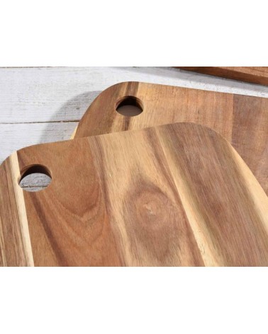 Set 3 Taglieri in Legno di Acacia con Foro Rotondo - 