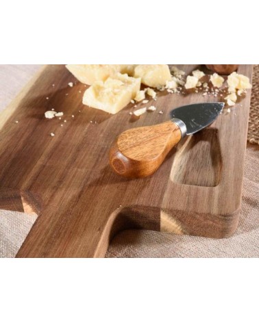 Set of 4 pcs of acacia wood cutting board with 3 cutlery -