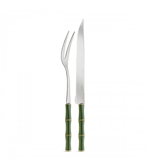 Ensemble de bambou 2 pièces rôties - Neva Creative Cutlery - Green