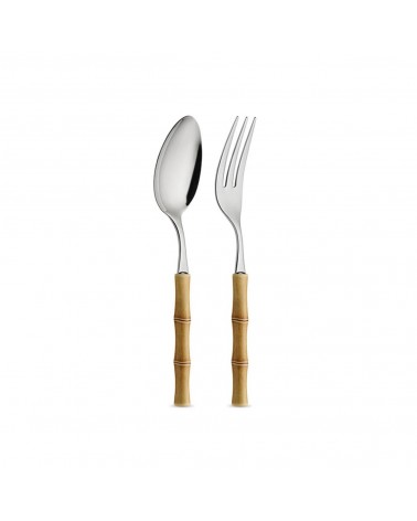 Bamboo Set 2 pcs to serve - Neva Creative cutlery - natural