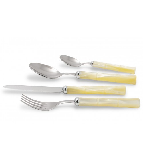 Rivadossi Sandro Bamboo - Set of 24 Stainless Steel Cutlery with Mother of Pearl Handle -  - 