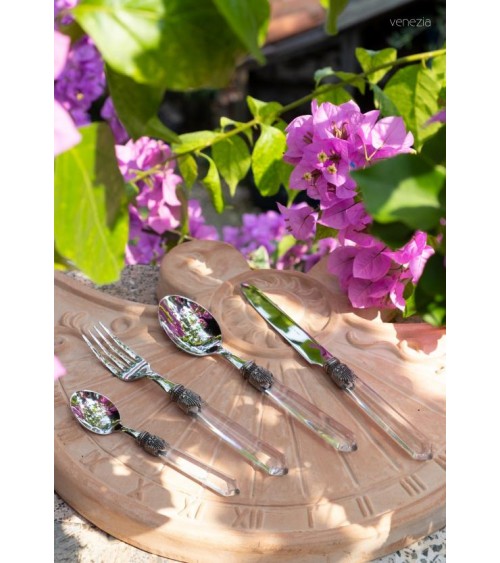 Rivadossi Colored Cutlery - Venice set 24pcs - Transparent -  - 