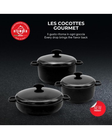 Les Cocottes: 5PZ -Batterie -Premium -Töpfe Nicht -Schicht -Induktion in Italien -