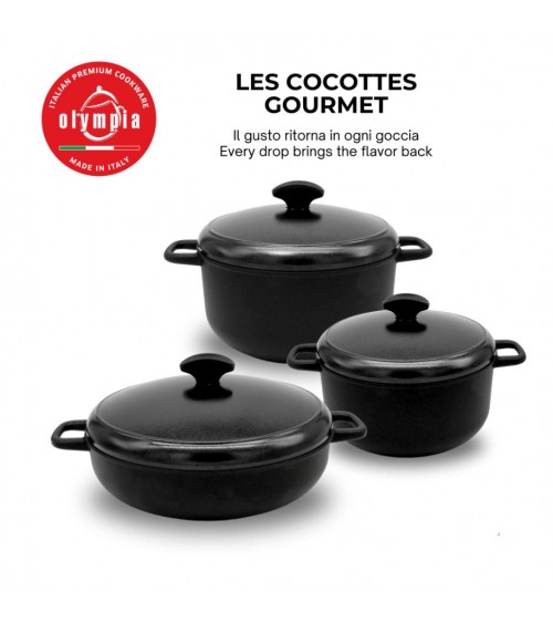 Les Cocottes: 5PZ -Batterie -Premium -Töpfe Nicht -Schicht -Induktion in Italien -