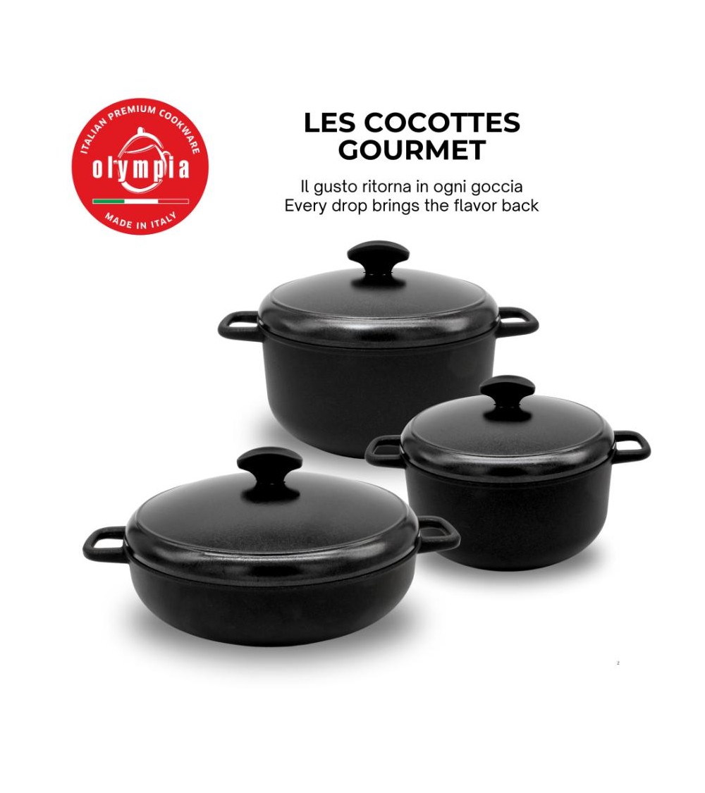 Les Cocottes: 5PZ -Batterie -Premium -Töpfe Nicht -Schicht -Induktion in Italien -