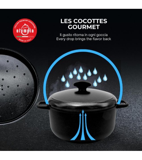Les Cocottes: 5pz Battery Premium POTS INDUCTION NON-STICK Fabriqué en Italie -