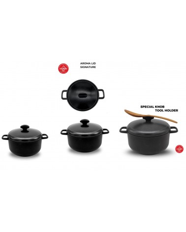 Batteria 6pz Pentole Alluminio Antiaderenti Qualità Italiana Premium - 