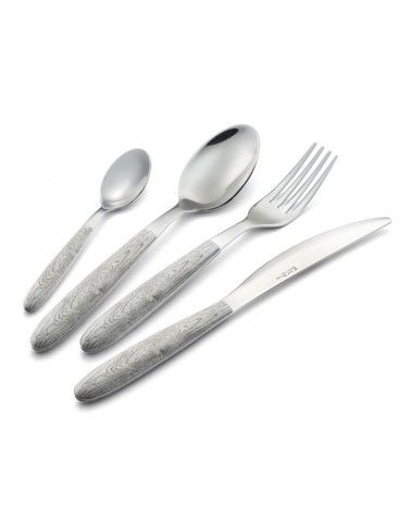 Eme Besteck – Set 48-teilig, farbiges Besteck mit natürlichem Holzeffekt – Vero -
