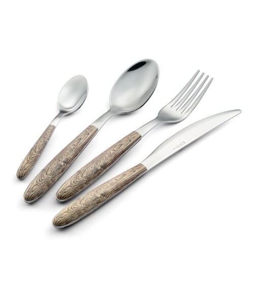copy of Eme Cutlery - Set 48 Pieces Colored Cutlery with Natural Wood Effect - Vero -  -