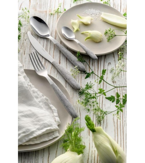 Eme Besteck – Set 48-teilig, farbiges Besteck mit natürlichem Holzeffekt – Vero - 