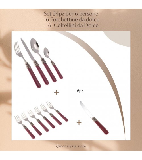 Offerta Primavera Set Posate - Eleganza in Rosso Ortensia - 