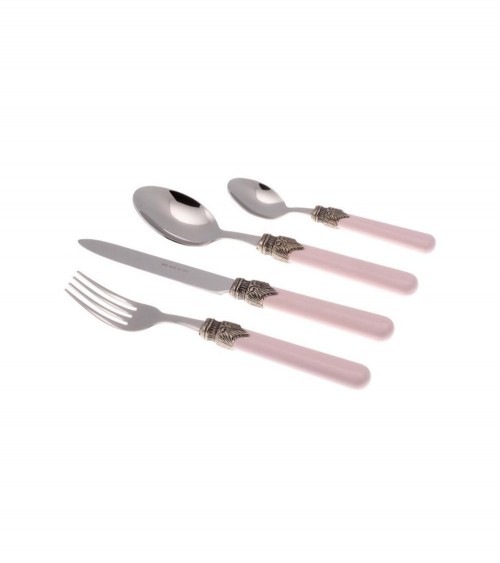 Offrir le mois rose - Définir les couverts roses classiques - Set 24pz pour 6 personnes