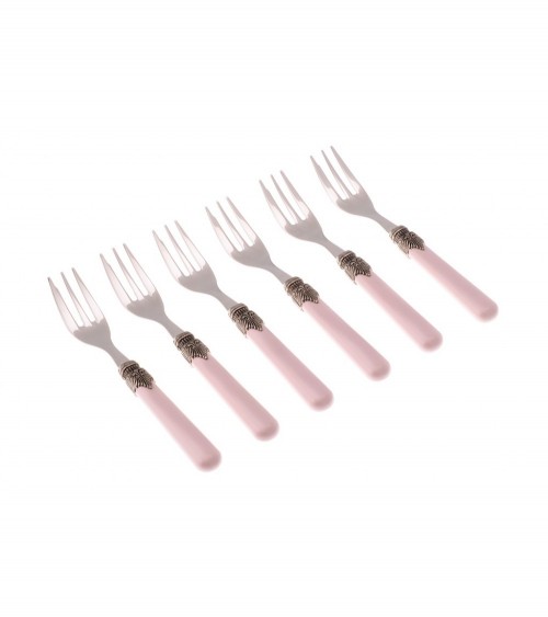 Offrir le mois rose - Définir les couverts roses classiques - 6pz Forks de Dolce