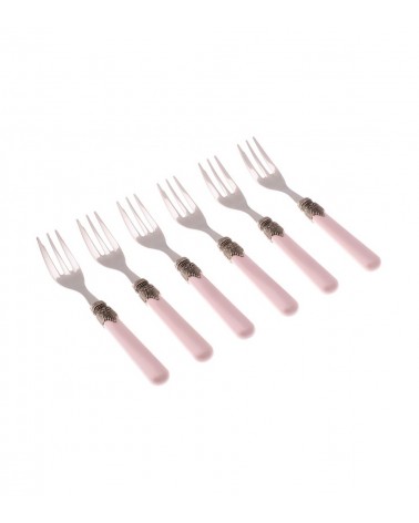 Offrir le mois rose - Définir les couverts roses classiques - 6pz Forks de Dolce