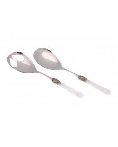 Rivadossi Sandro - Penelope Set 2pz Posate da Insalata - Acciaio Inox Madreperla - 