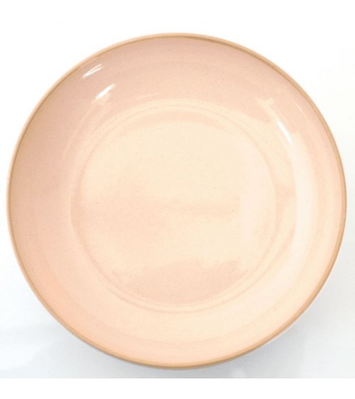 Piatto Piano Colorato Altea in Gres Cm 23,50 – Made in Italy - Rosa Pesca Lucido