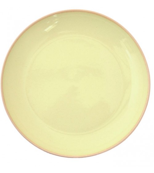 Altea colored floor plate in stoneware 23.50 cm - made in Italy - shiny lemon yellow
