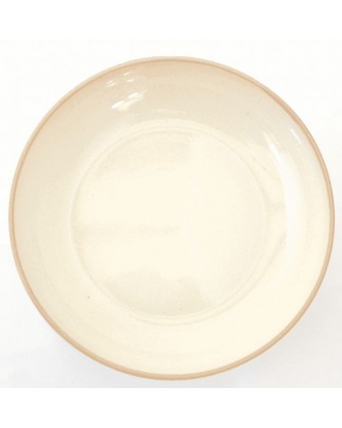 Piatto Piano Colorato Altea in Gres Cm 23,50 – Made in Italy - Avorio Cream Lucido